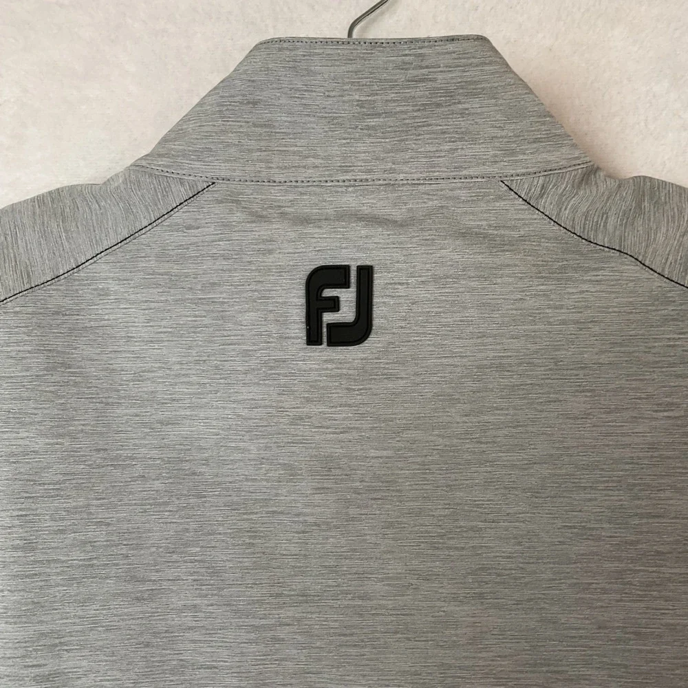 FootJoy DryJoys Womens Golf Jacket Gray Black Full Zip Weather Resistant Medium